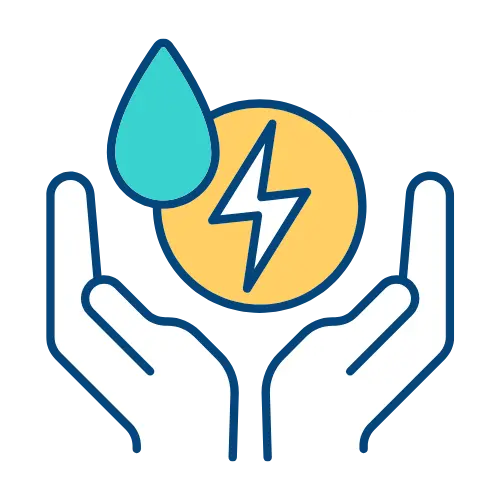 Icon of Water and Energy Symbols being Protected